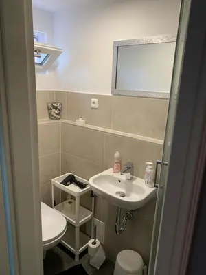 Ein Badezimmer in der Unterkunft Tiny-Ferienwohnung Hellerau 2