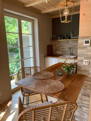Küche/Küchenzeile in der Unterkunft Idyllische Fewo Belling Spa - eigene Sauna