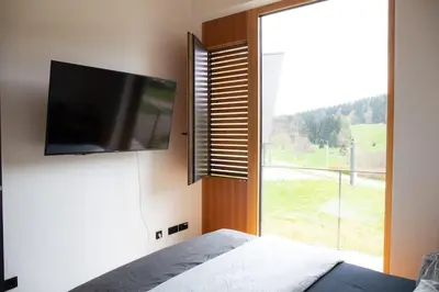 Ein Bett oder Betten in einem Zimmer der Unterkunft Tolle Bergvilla im Osterzgebirge