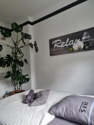 Ein Bett oder Betten in einem Zimmer der Unterkunft Ferienwohnung *Zur Weinbergstraße*
