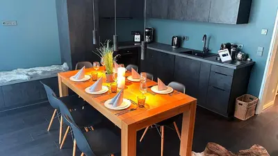 Küche/Küchenzeile in der Unterkunft InkBlue-Apartment