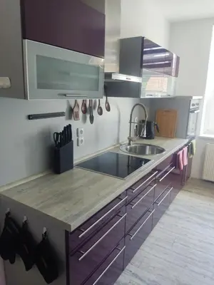 Küche/Küchenzeile in der Unterkunft Ferienwohnung 2 am Hofladen Hellendorf