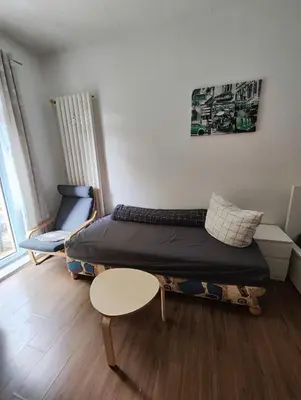 Ein Sitzbereich in der Unterkunft Ferienwohnung Monteurswohnung Großräschen