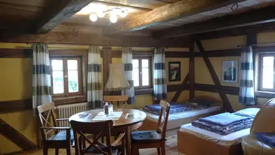 Ein Sitzbereich in der Unterkunft NaturflairHaus