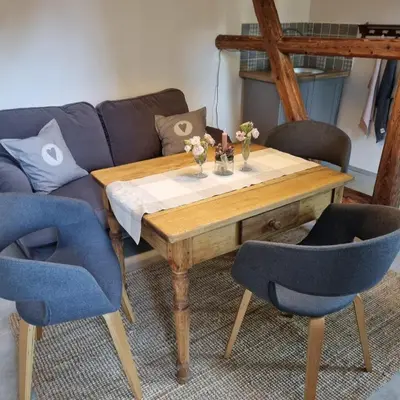 Ein Sitzbereich in der Unterkunft Ankommen, Wohlfühlen und die Natur genießen