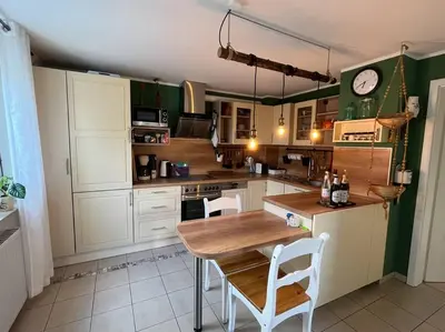 Küche/Küchenzeile in der Unterkunft Ferienwohnung Bille