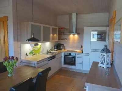 Küche/Küchenzeile in der Unterkunft Ferienwohnung im Blockhaus Rosenkranz