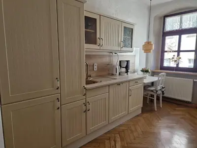 Küche/Küchenzeile in der Unterkunft Ferienwohnung Carola Scholze