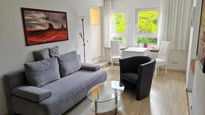 Ein Sitzbereich in der Unterkunft Apartment am Großen Garten Dresden