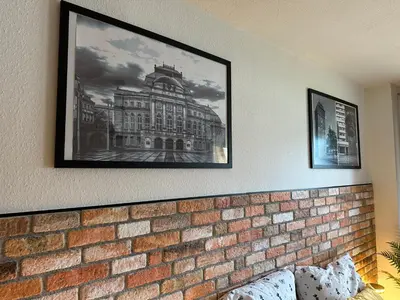 Ein Sitzbereich in der Unterkunft ANGEBOT - modern & gemütlich mit Parkplatz, Balkon, WiFi, Waschmaschine - 5min zum Schloss
