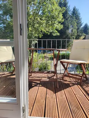 Ein Balkon oder eine Terrasse in der Unterkunft Gästezimmer am Malerweg
