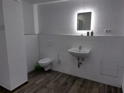 Ein Badezimmer in der Unterkunft Dorfidyll