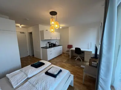 Küche/Küchenzeile in der Unterkunft New Business Apartment Nr23