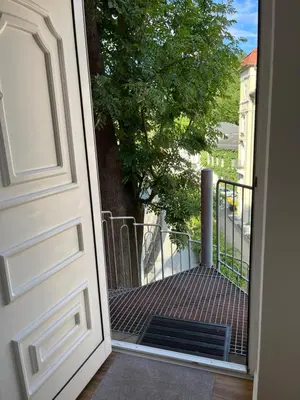 Ein Balkon oder eine Terrasse in der Unterkunft Turmwohnung