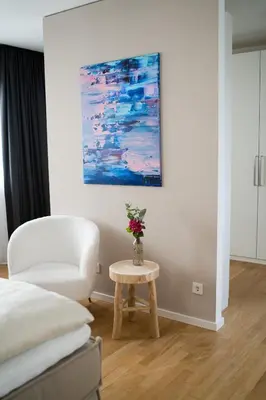 Ein Sitzbereich in der Unterkunft Moderne Ferienwohnung mit großzügigen 100qm in der Dresdner Altstadt