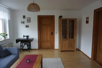 Ein Sitzbereich in der Unterkunft Ferienwohnung Ufer - Urlaub in der Sächsischen Schweiz