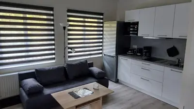 Küche/Küchenzeile in der Unterkunft Ferienwohnung Teichblick