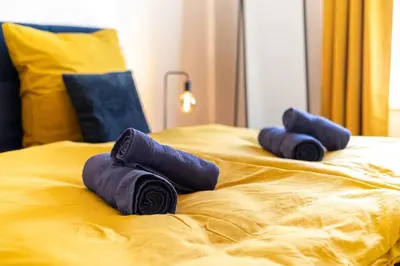Ein Bett oder Betten in einem Zimmer der Unterkunft *4 Personen, 2 Zi, zentrumsnah*