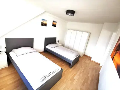Ein Bett oder Betten in einem Zimmer der Unterkunft Zentral und ruhig in Chemnitz