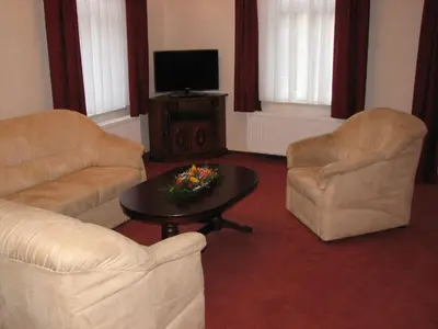 Ein Sitzbereich in der Unterkunft Hotel Garni Dekorahaus