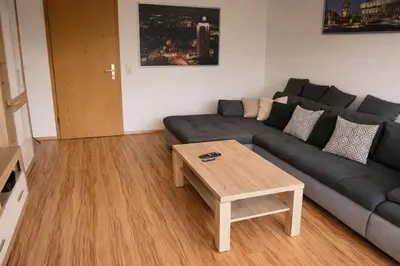 Ein Sitzbereich in der Unterkunft Schöne Wohnung in einer ruhiger Umgebung
