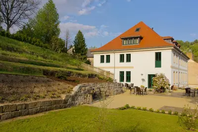 Das Gebäude in dem sich die Pension befindet