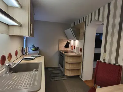 Küche/Küchenzeile in der Unterkunft Ferienhaus Sonnenblick Schmilka