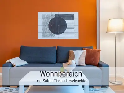Ein Sitzbereich in der Unterkunft BENVILLE BV04 - Nespresso Kaffee - Zentral - WLAN - Küche & Spülmaschine - Waschmaschine