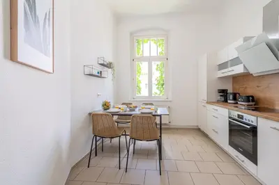 Küche/Küchenzeile in der Unterkunft Schloss - Apartments an der Uni - Klinik