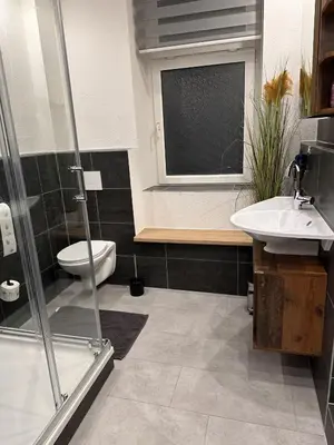 Ein Badezimmer in der Unterkunft FeWo BiBo