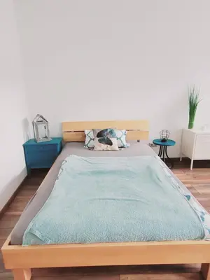 Ein Bett oder Betten in einem Zimmer der Unterkunft Terrassenwohnung Nordlicht