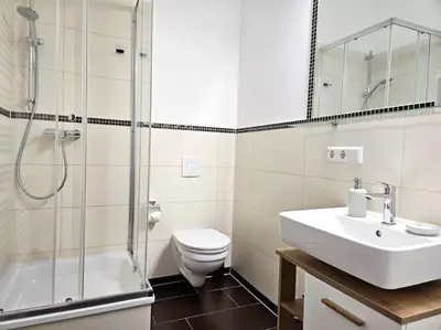 Ein Badezimmer in der Unterkunft Zentrales 2 Raum Apartment