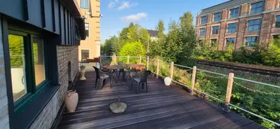 Ein Balkon oder eine Terrasse in der Unterkunft Ferienwohnung Rosie
