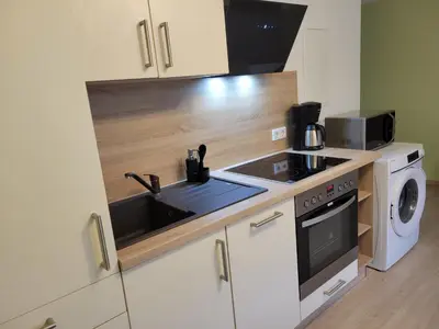 Küche/Küchenzeile in der Unterkunft Ferienwohnung am Wald