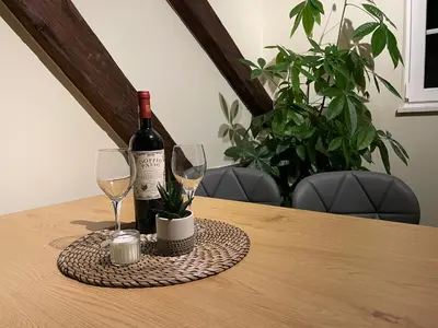Getränke in der Unterkunft Ferienwohnung Kohlbornsteinblick am Malerweg