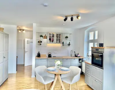 Küche/Küchenzeile in der Unterkunft Modernes Appartement 