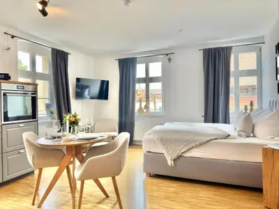Ein Bett oder Betten in einem Zimmer der Unterkunft Modernes Appartement 