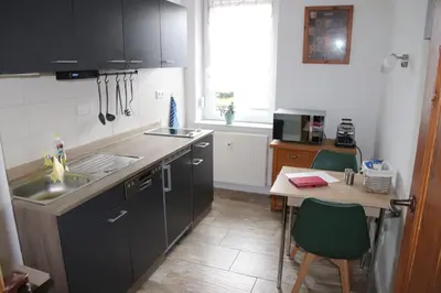 Küche/Küchenzeile in der Unterkunft Ferienwohnung am Windberg