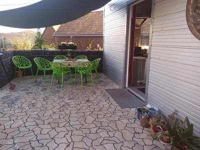 Ein Patio oder anderer Außenbereich in der Unterkunft Ferienwohnung an der Brauerei Mittelndorf