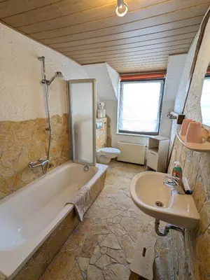 Ein Badezimmer in der Unterkunft Ferienwohnung Abendschein