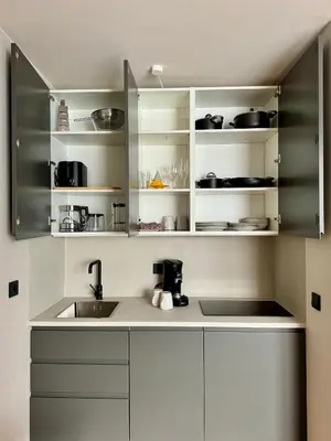 Küche/Küchenzeile in der Unterkunft Queen Loui: Comfy Apartment mit Tiefgarage