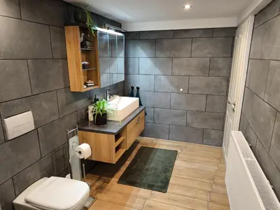 Ein Badezimmer in der Unterkunft Ferienwohnung am Mühlbach