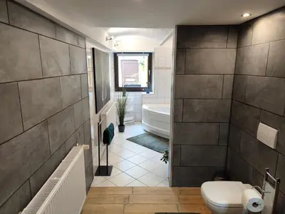 Ein Badezimmer in der Unterkunft Ferienwohnung am Mühlbach