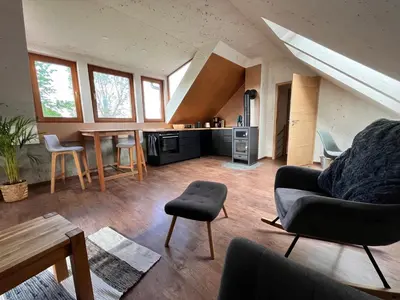 Ein Sitzbereich in der Unterkunft Ferienhaus Katharina