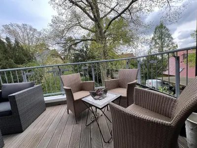 Ein Balkon oder eine Terrasse in der Unterkunft Ferienwohnungen Krügerstraße