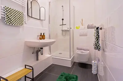 Ein Badezimmer in der Unterkunft Boarding & Monteur Apartment CMTZ