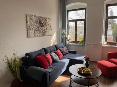 Ein Sitzbereich in der Unterkunft Gäste-Appartements Morgensonne & Sonnenschein