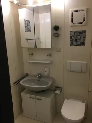 Ein Badezimmer in der Unterkunft Ferienwohnung Tiny-Klotzsche