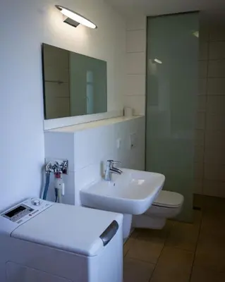 Ein Badezimmer in der Unterkunft Ferienwohnung SandSteinLand