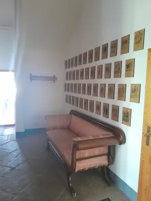Ein Sitzbereich in der Unterkunft Residieren im barocken Herrenhaus Pannewitz